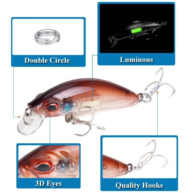 3D Eyes Luminous Minnow Fishin - Fishing Lure Crankbait review and price